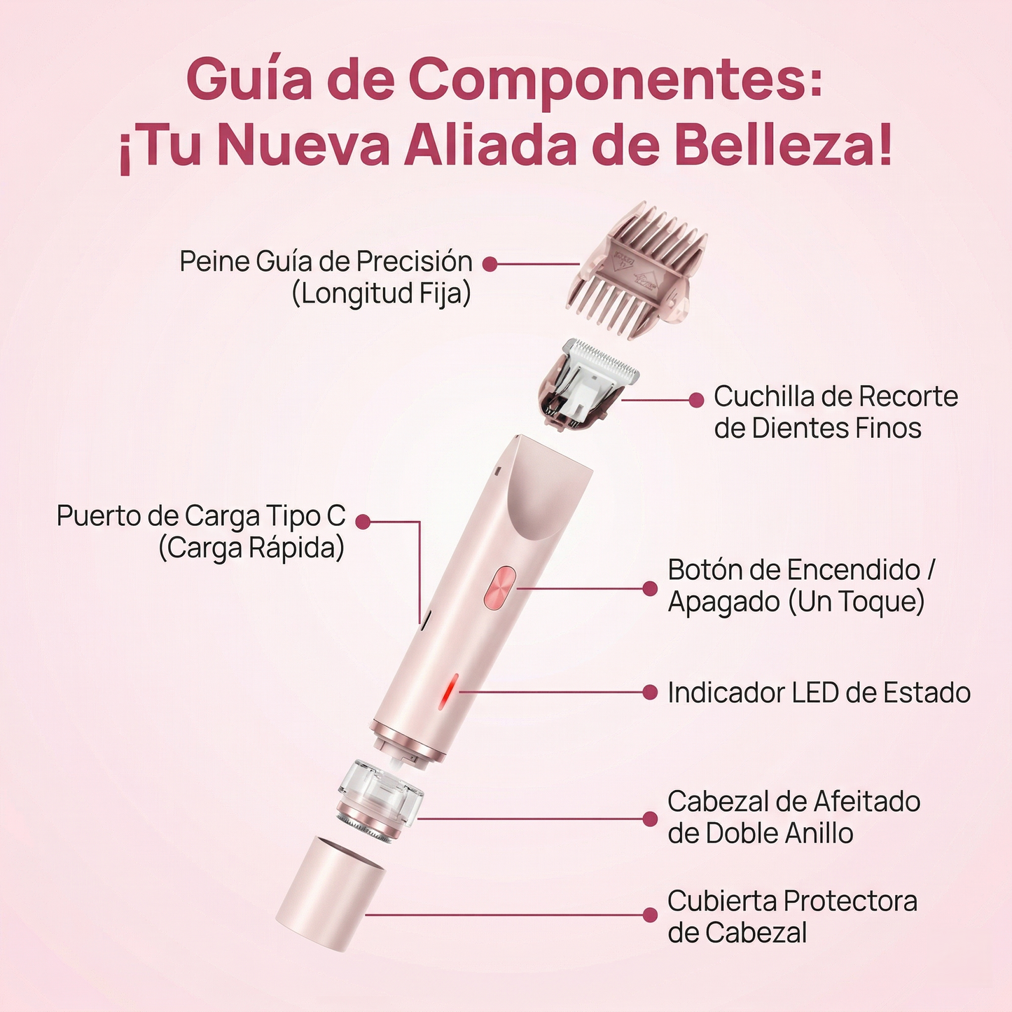Afeitadora corporal 2 en 1